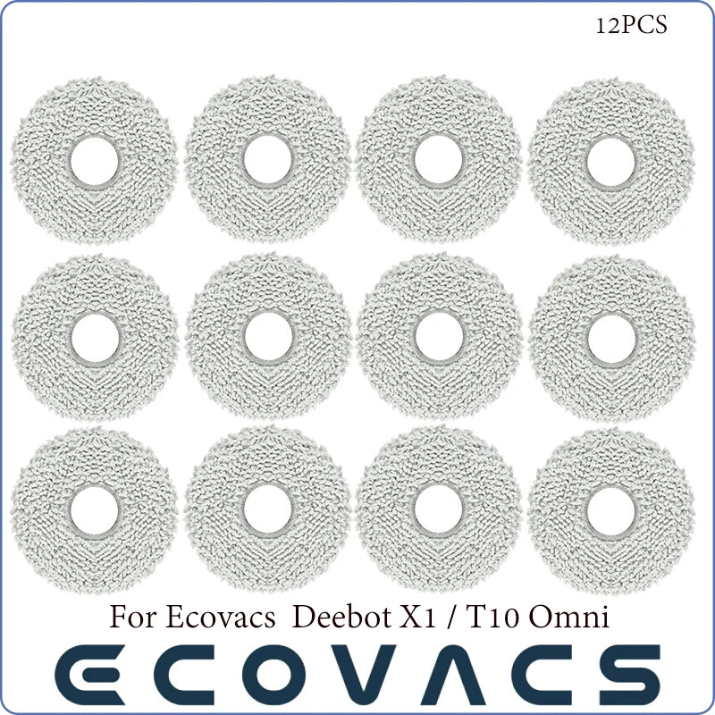 Ecovacs Deebot X1 OMNI / T10 OMNI Robot Vacuum Cleaner Spare Parts, Rubber / Side Brush, Cover,Hepa Filter, Mop Rag, Dust Bag