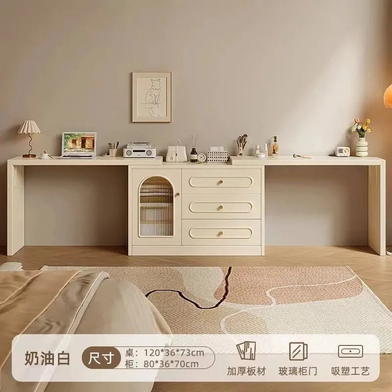 New Cream Style Dresser Bedroom Minimalist Modern Bedside Table Dresser Storage Cabinet Integrated Makeup Table