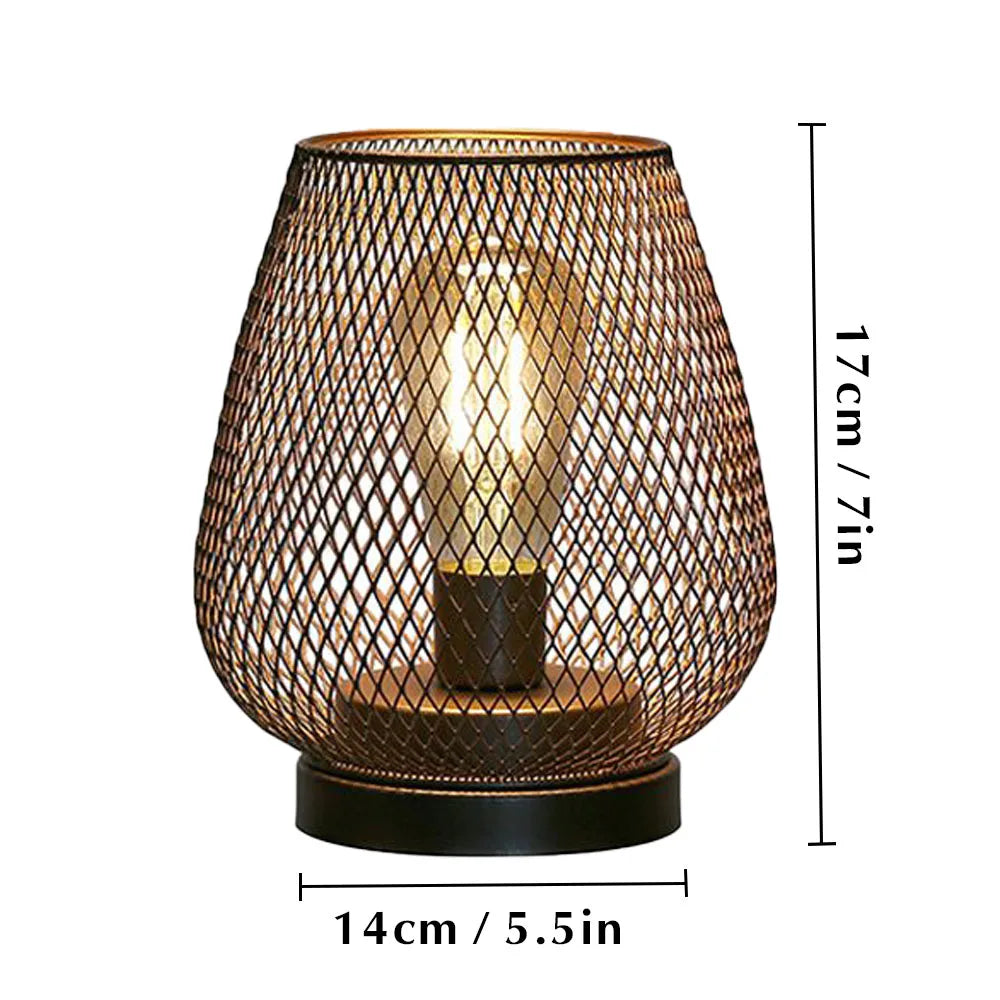 Nordic Metal Hollow Cage Candle Holder LED Lantern Battery Powered Cordless Lamp for Wedding Living Room Table Home Decor