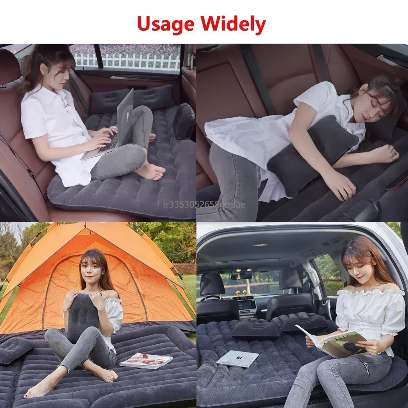 Car Inflatable Bed for Car Travel, Air Mattress Back Seat Use, Camping Sleep Rest