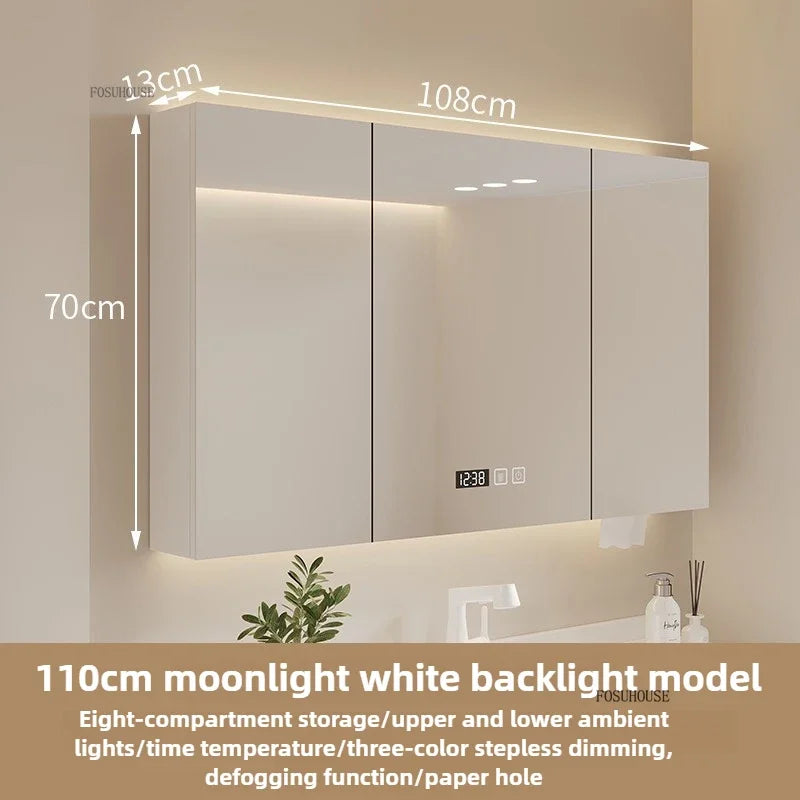 Bathroom Wall Mounted Mirror Cabinet Modern Smart Bathroom Cabinets with Mirror Creative Bathroom Storage Cabinet Home Furniture