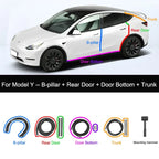 For Tesla Model Y 2021-2024 Door Seal Strip Kit Soundproof Rubber Weatherstrip for Model 3 B-Pillar Sealing Set Noise Reduction