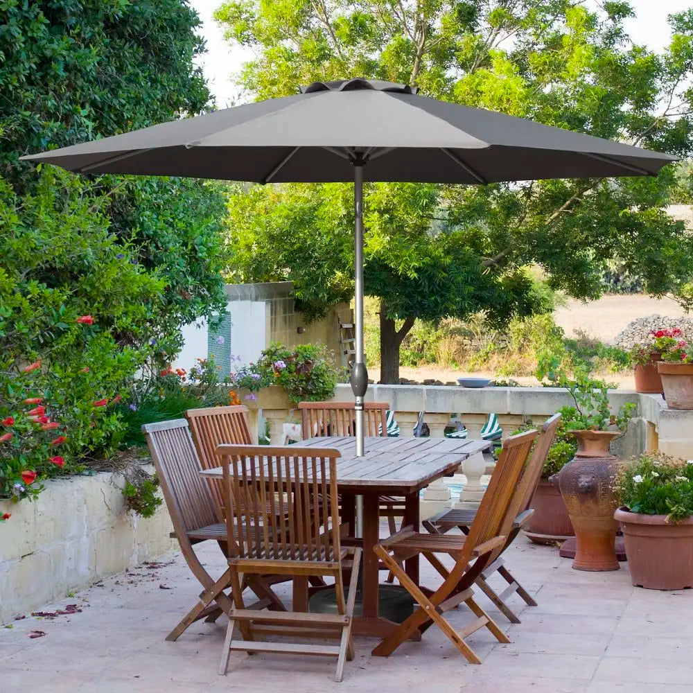 Patio Umbrella, Outdoor Table Umbrella with Push Button Tilt and Crank, UV Protection Waterproof Market Sun Umbrella