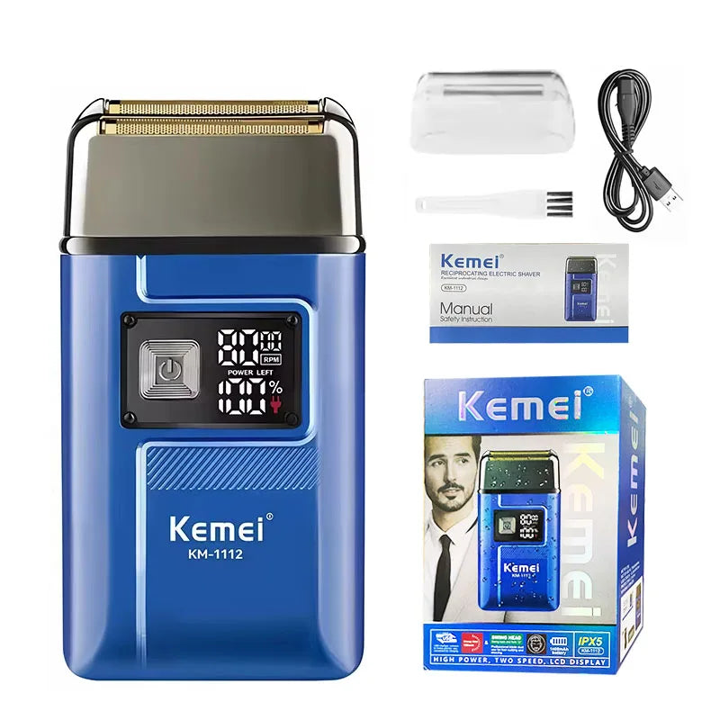 Kemei Trimmer KM-2797 Rechargeable Electric Hair Clippers Set LCD Shaver KM-1112 Dry And Wet Shaving Machine Cordless Kit
