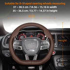 Suitable for Dodge Ultra-Thin Breathable Leather Steering Wheel Cover Suitable for Challenger Journey Charger Caliber Durango Ram 1500 Grand Caravan Dart Dakota Nitro Avenger Viper