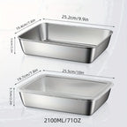 5-Piece Stainless Steel Food Storage Containers, Stackable Airtight Kitchen Organizer for Fridge Freezer, Salad Fruit Meal Prep