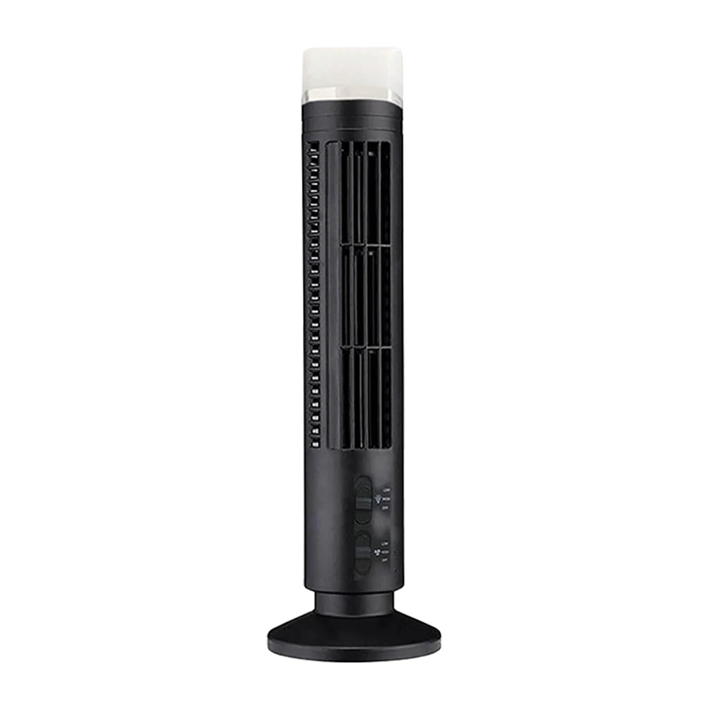 LED Tower Fan Bladeless Cooling Fan 2 Gear Speed Mini Vertical Conditi