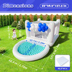 White Bounce House & Ball Pit with Pump