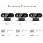 4K Webcam Video Camera 2K Autofocus Streaming Web Cam With Microphone Full HD 1080P Webcams for PC/Computer/Laptop