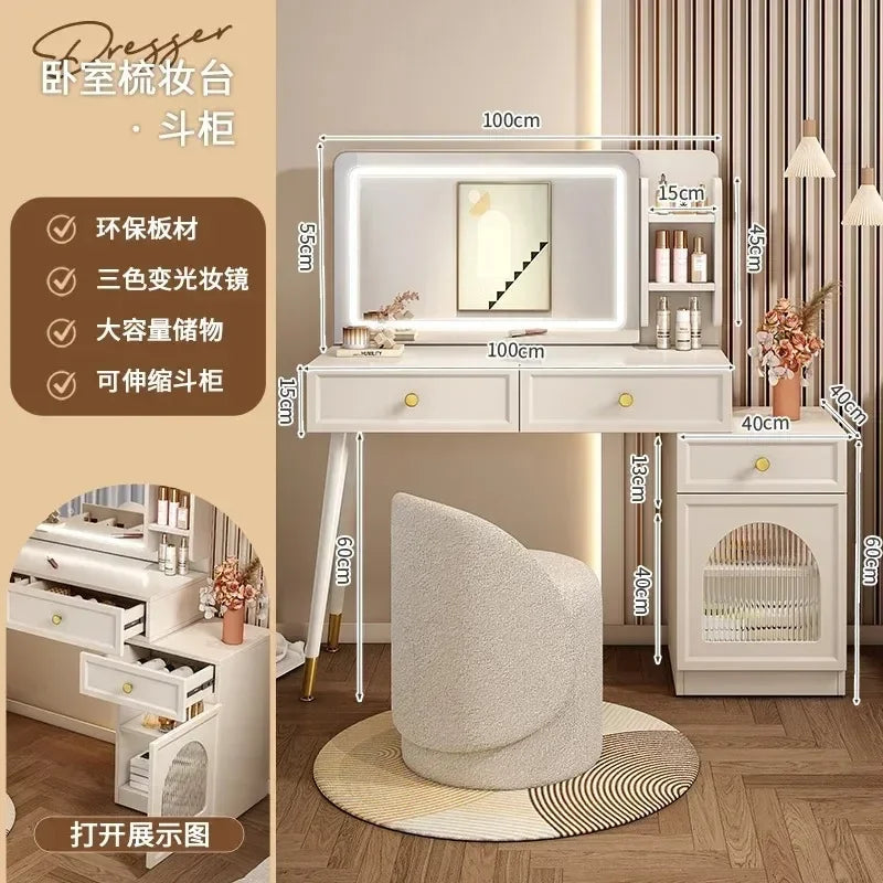 Console Living Rooms Vanity Table White Modern Beige Space Saving Organizer Dresser Makeup Trendy Vestidores Trendy Furniture