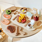 Children Luxury Kitchen Pretend Play Set Wooden Imitation Game Pot Set Cooking Food Simulation Cake Bread Baking Toys for Girls