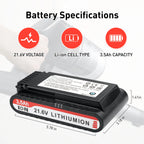 21.6V 3500mAh Replacement Vacuum Cleaner Li-ion Battery for Samsung Jet 90/Jet 75 Pet/Jet 75 Cordless Stick Vacuum VCA-SBT90/XAA