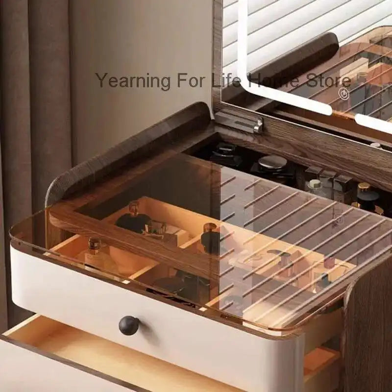 Mini Nail Vanity Table Small Storage Makeup Chair Desk Dressing Table Women Bedside Girl Tall Mesa De Maquillaje Home Furniture
