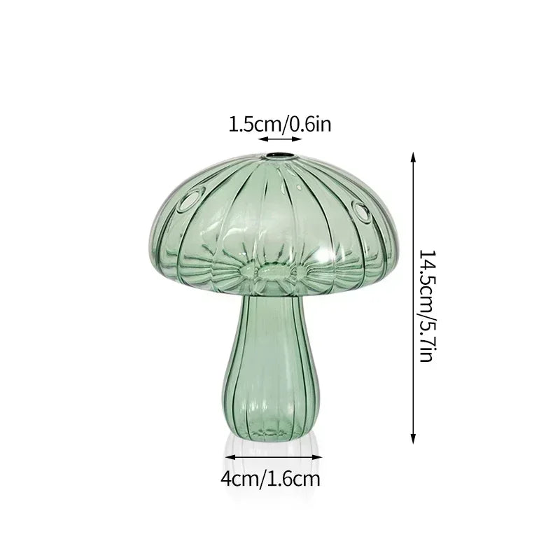 Mushroom Vase Flower Bottle Glass Vase Decoration Home Hydroponics Pot Table Ornament Room Decor Mushroom Accessorie Home Decor