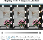 Vanity Desk with Lighted Mirror & Power Outlet, Makeup Vanity Table with 6 Drawers, 3-Tier Shelf, Vanity Dresser with