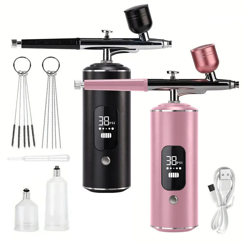 Multi functional portable spray gun set with adjustable pressure control, 3-speed setting, and display screen - suitable for mak