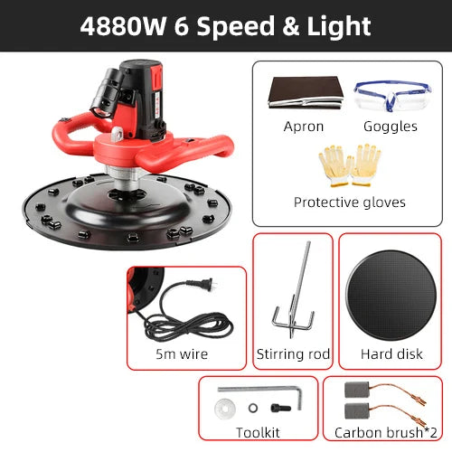 4880W/3880W/2880W Electric Concrete Cement Mortar Trowel Leveling Machine Wall Smoothing Polishing Machine Concrete Drill Mixer