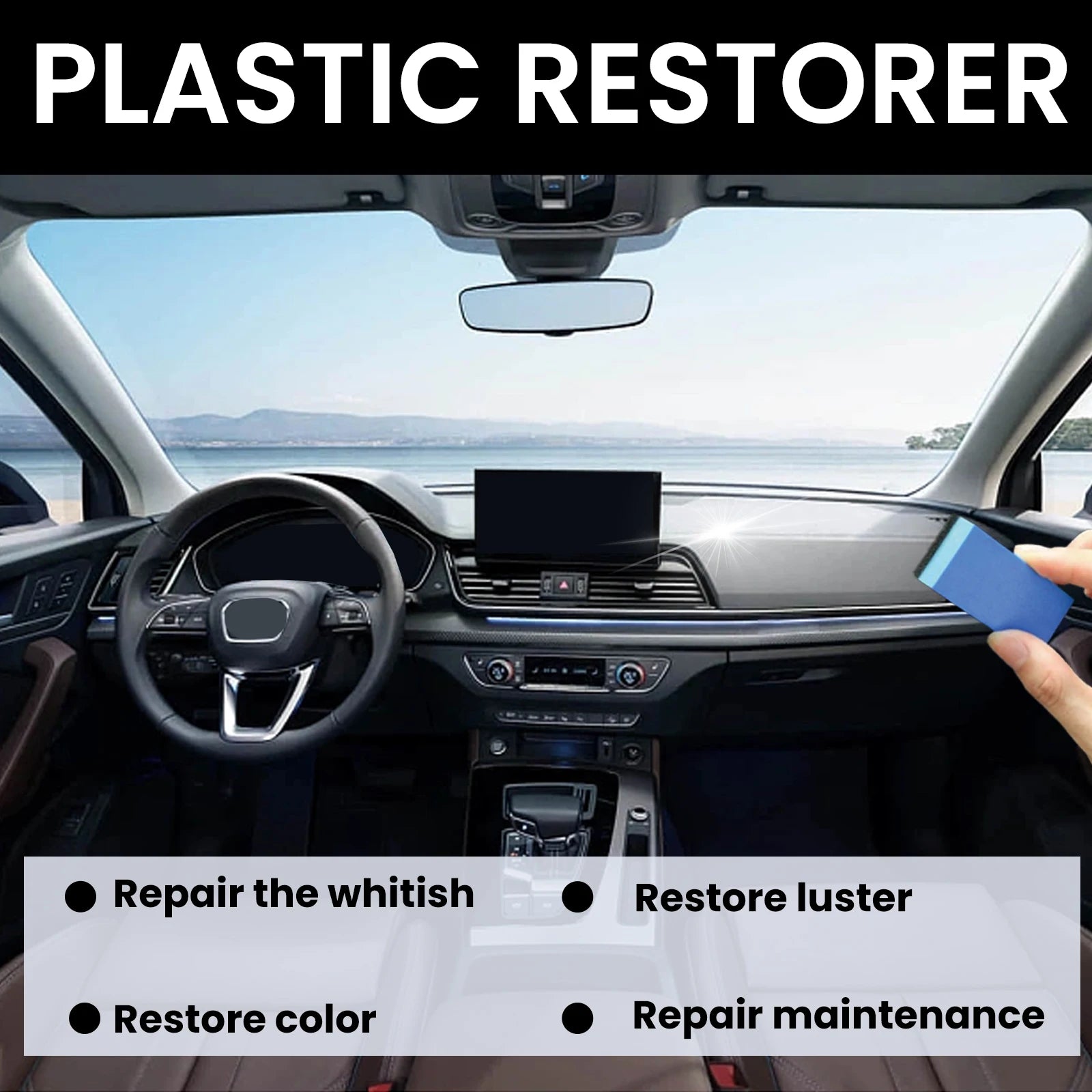 Homonth 1Set Car Plastic Restorer Polish Leather Cleaner Spray Back To Black Gloss Interior Plastic Renovator Car Accessorie