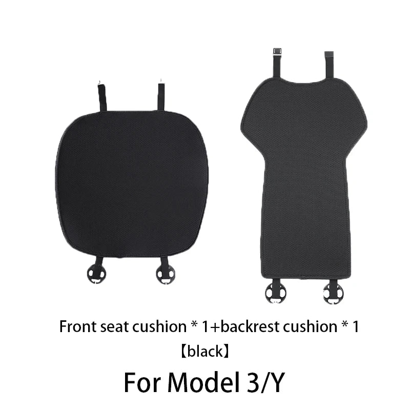 Comfortable Ice Silk Car Seat Covers for Tesla Model Y/3 (2018-2026) | Breathable