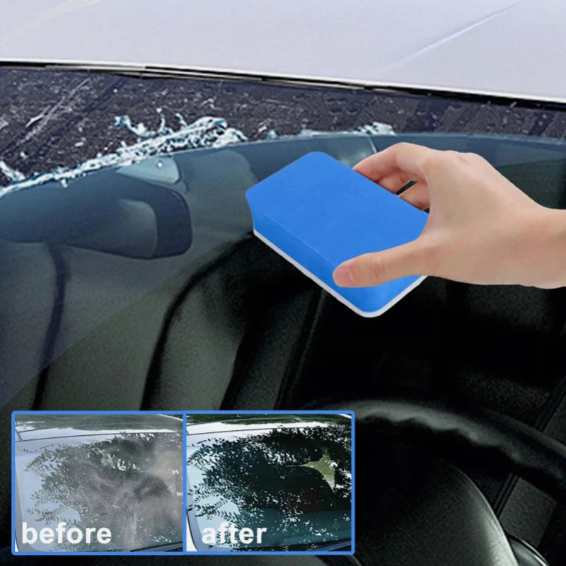 Car Glass Oil Film Cleaning Sponge Wiper Polishing Sponges Car Windshield Wool Felt Brush Oil Dusty Removal Tools Accessories