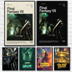 F-Final F-Fantasys Game Cool Poster Sticky Wall Art Printing Waterproof Home Living Bed Room Bar Aesthetic Decor