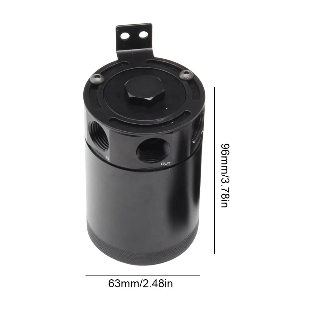 Universal Car Baffled Reservoir Separator Aluminum Alloy Car Oil Catch Reservoir 2/3 Port Fluid Filter Cylinder Tank Fuel Tack