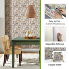 20 pcs 3D Faux Stone Adhesive Wall Panels, Wall Stickers for Living Room (10 sqft/box), Farmhouse Wall Decor