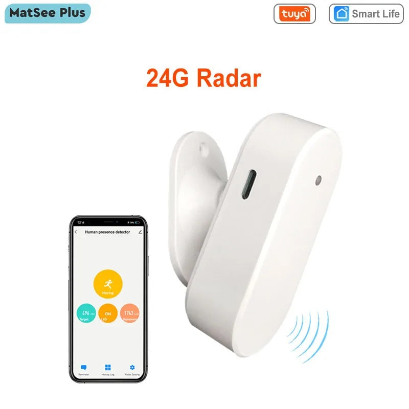 Tuya Smart Life Zigbee WiFi Human Presence Sensor 24Ghz MmWave Radar Motion Luminance Distance detection Need Gateway