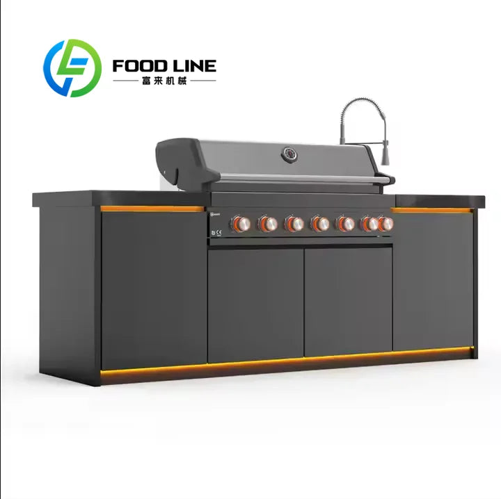 Customizable Cabinets Outdoor Kitchen Set With Bbq And Fridge Home Garden Barbecues Machine Bbq Grills Outdoor For Party