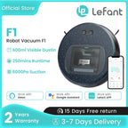 Lefant small Robot Vacuum cleaner F1,5000Pa Suction,600ML Visible Canister,250min,Ideal for Pet Hair,Hard Floors Carpets