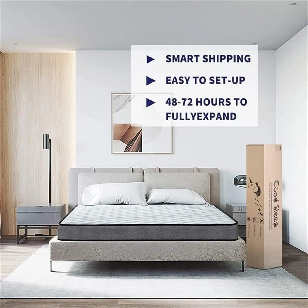 Good Nite 4FT6 Double Mattress - Cloud Memory Foam with Responsive Springs, Medium Firm Feel & Airflow Cover for Couples