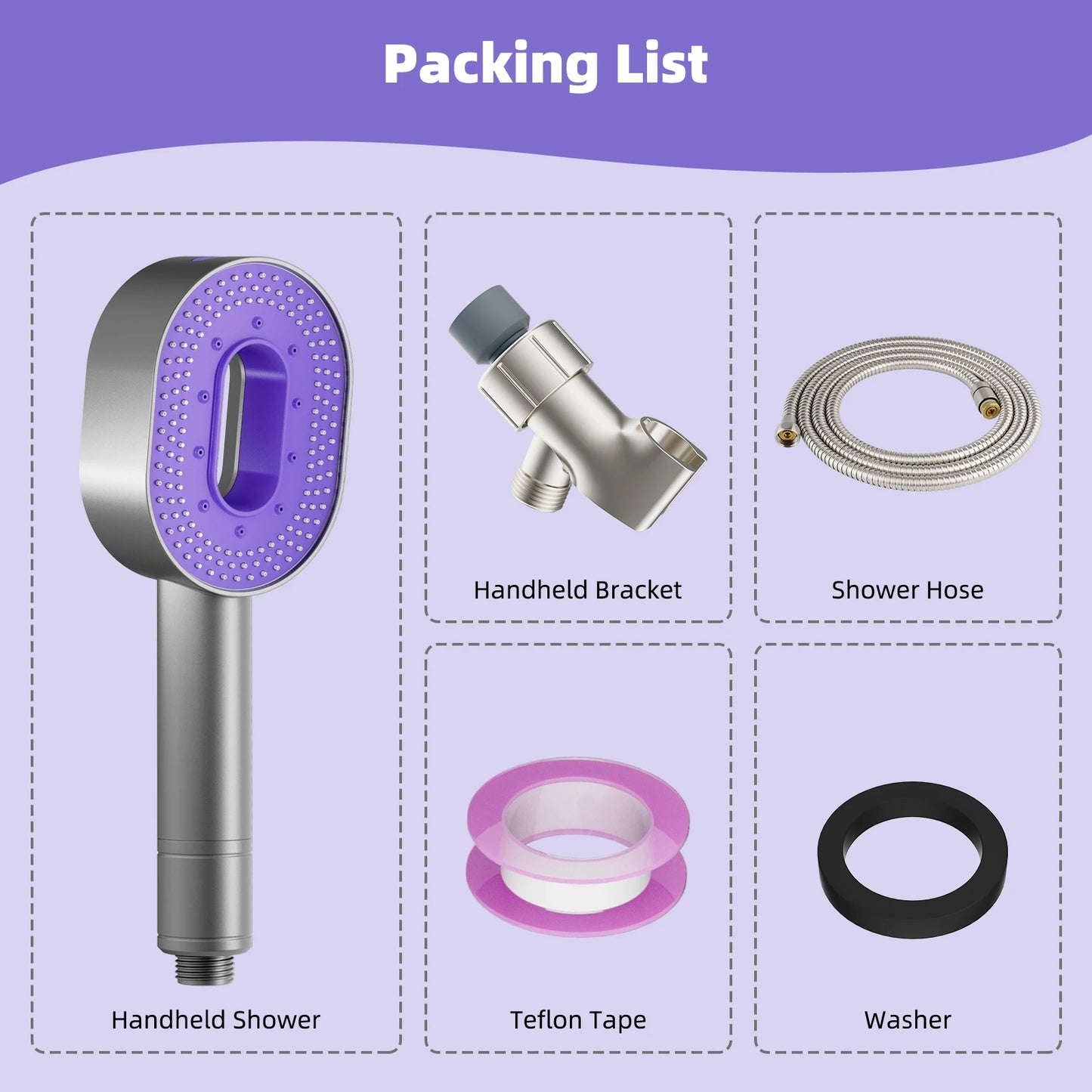 High Pressure Shower Head with Handheld - 3 Spray Combo & Detachable Hard Water Filter | AlluCanFind