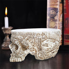 Resin Human Skull Model Flower Pot Multifunctional Gothic Skeleton Planter Container Home Decor Halloween Skeleton Flowerpot