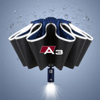 Car Umbrella With LED Flashlight Reflective Stripe Reverse Umbrella for audi sport RS A1 A3 A4 B7 B8 A5 A6 A7 A8 Q3 Q5 Q7 Q8 TT
