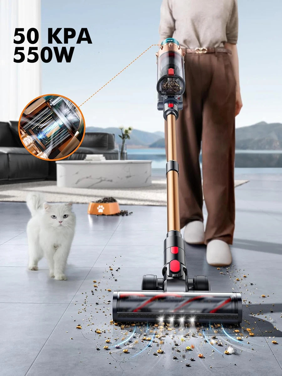 Armo V18 Handheld Vacuum Cleaner 50kPa 550W Power 6 in 1 Cordless Vacuum Cleaner Smart Home LED Display Handheld Sweeper Machine