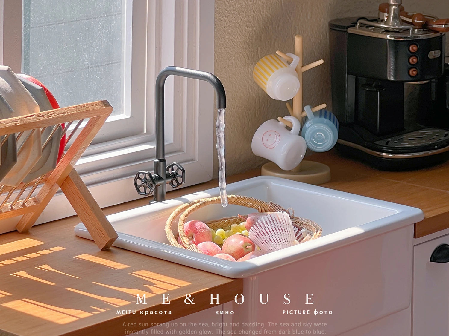 1/6 bjd ob11 miniature dollhouse furniture Mini model Kitchen DIY sink/basin/faucet