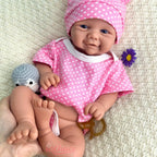 Lifelike 17Inch Baby Girl Vivienne Silicone Reborn Doll Handmade Soft Blue Eyes Adorable Rebirth Doll for Collector’s Gift