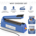 100/200mm Manual Heat Seal Machine Household Impulse Vacuum Sealing Food Meat Sealer Plastic Bags For Home Kitchen Storage