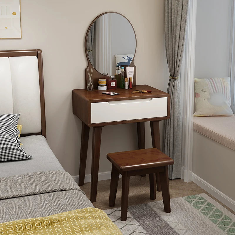 Nordic solid wood dresser 60cm small apartment bedroom modern simple makeup table light luxury dresser storage cabinet