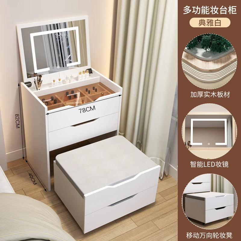 Modern Nordic Vanity Table Drawers Storage Trendy Organizer Vanity Table With Mirror Bedroom Coiffeuse De Chambre Furniture