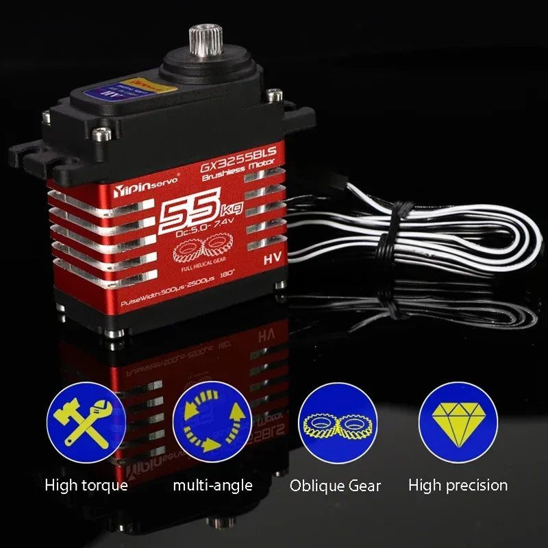 Waterproof IP66 Servo 35kg/40kg/55kg/60kg/70kg All Steel Helical Gears Digital Servo For RC 1/8 1/10 Rc Toy Car Accessories