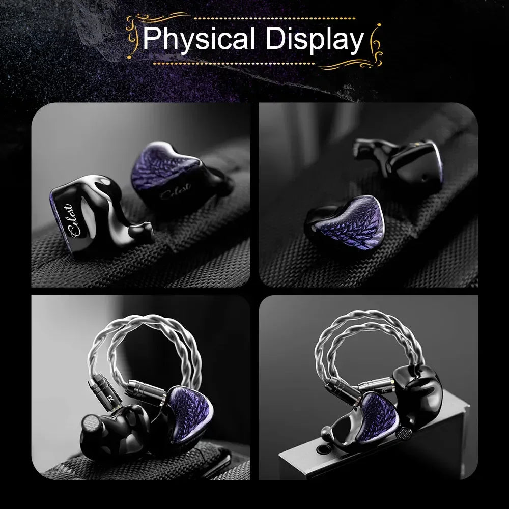 Kinera Celest Wyvern Black Game Wired Best HiFi In-Ear IEMs Earphone LCP Dynamic Driver Monitor Headphone with Detachable Cable