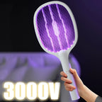 2 in 1 Multi functional Bug Zapper Racket USB Rechargeable Mosquito Killer Safe Electric Mosquito Swatter Pest Control Supplies