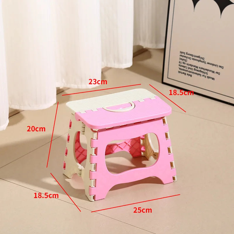 Children's Folding Stool Great Lightweight Portable Folding Stool Small Footstool with Handles Outdoor Travel Stool Homewares