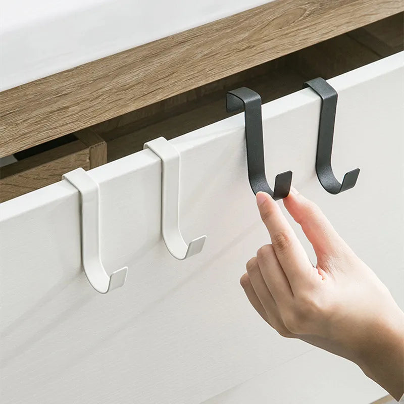 Kitchen Cabinet Door Back Hook Hanging Rack Clothes Coat Hat Towel Hanger Storage Hook Home Storage Organizer Multi-Purpose Hook