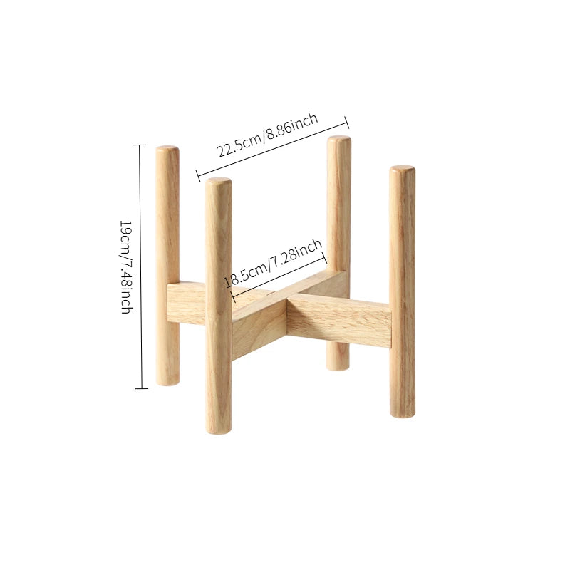 Solid Wood Flower Shelf Vintage Plant Holder Balcony Garden Decor Wooden Display Rack for Pots Indoor Outdoor