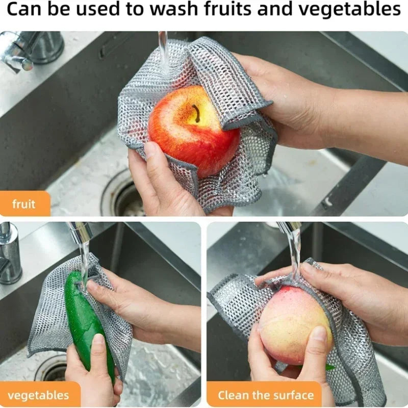 Microfiber Cleaning Cloths Kitchen Metal Cloth Towels Clean Food Frets Microfiber Napkins for Kitchen Stainless Steel Cloth