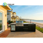 Customized Modular Stainless Steel Outdoor Kitchen Cabinet Complete BBQ Island With Grill For Garden Outside Dining