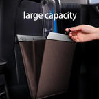 Car Backseat Hanging Garbage Bin PU Leather Vehicle Garbage Organizer Foldable Trash Can Car supplies For Car SUV Truck