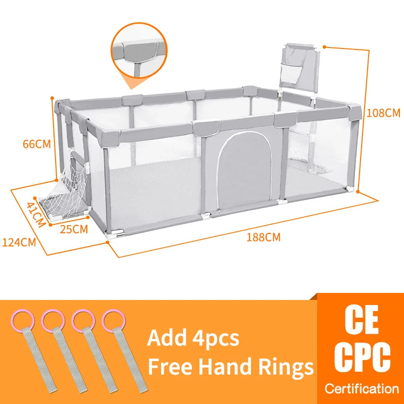 PANGDUBE Baby Playground Playpen for Baby and Toddlers Thicken Steel Pipes & Cloth Baby Fence Play Park Baby Activity Fence
